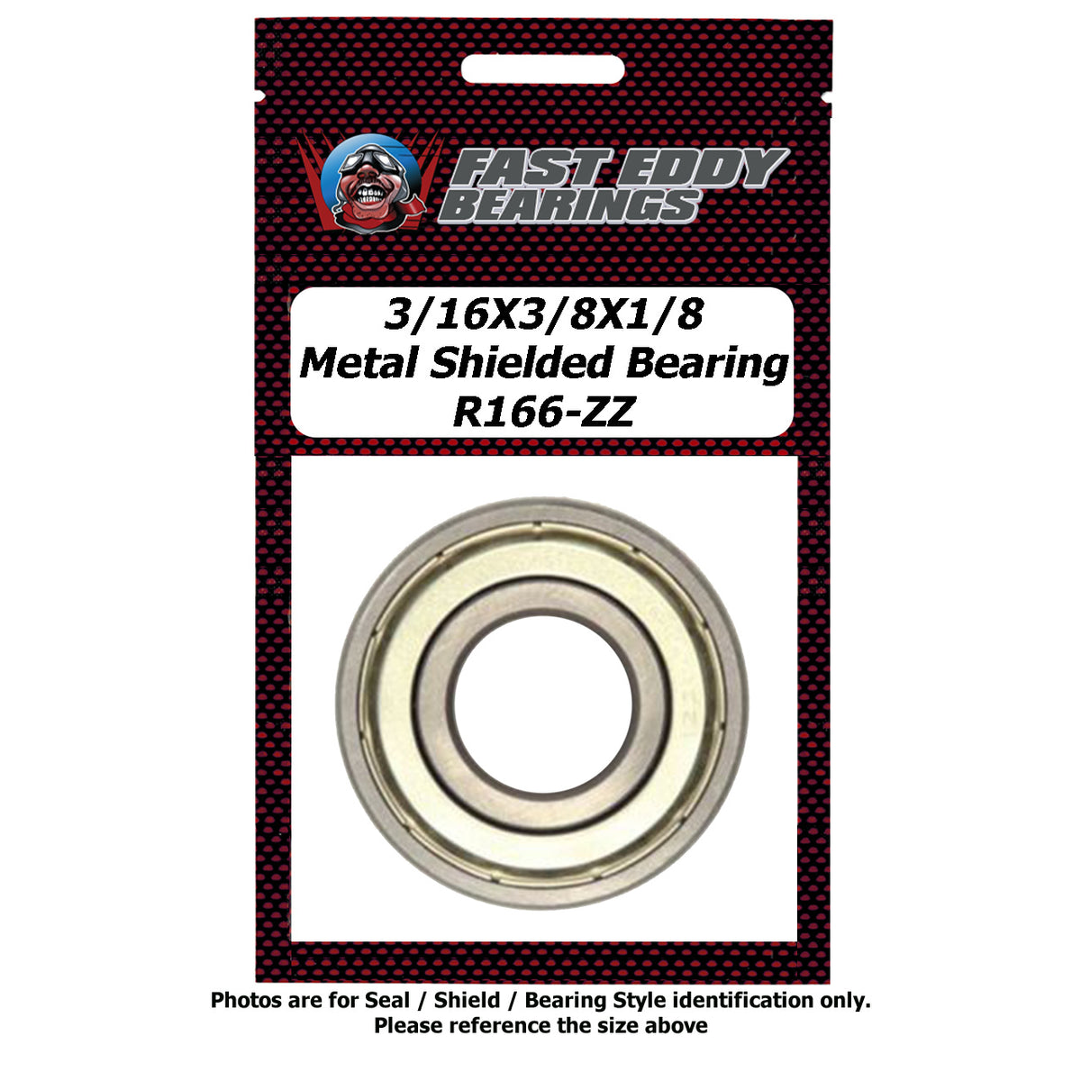 3/16x3/8x1/8 Metal Shielded Bearing R166-ZZ