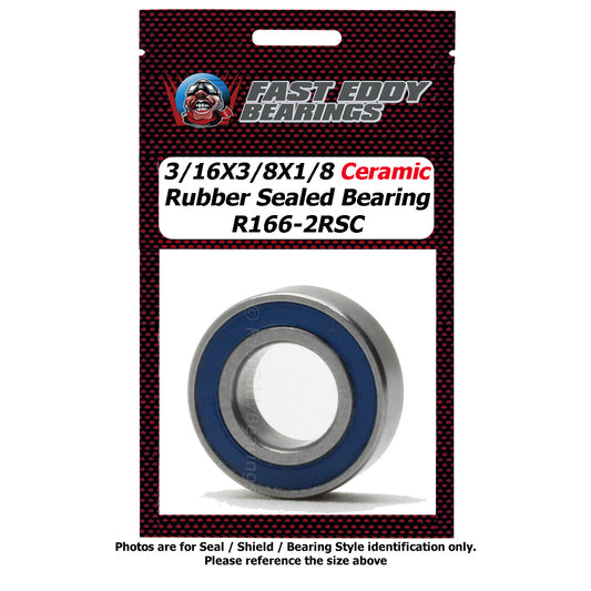 3/16X3/8X1/8 Ceramic Rubber Sealed Bearing R166-2RSC