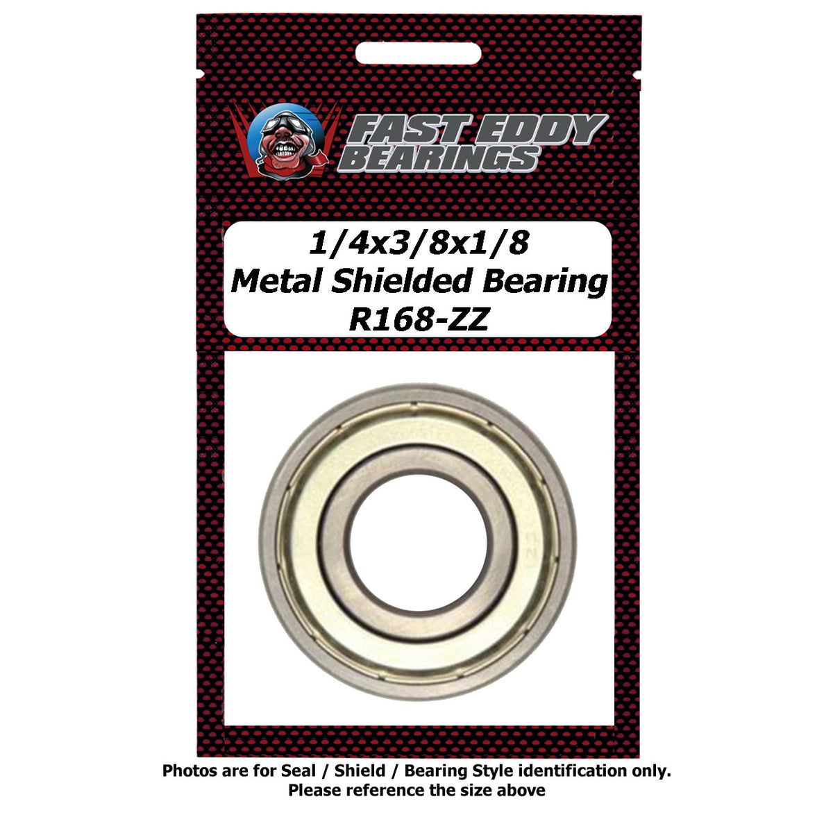 1/4x3/8x1/8 Metal Shielded Bearing R168-ZZ