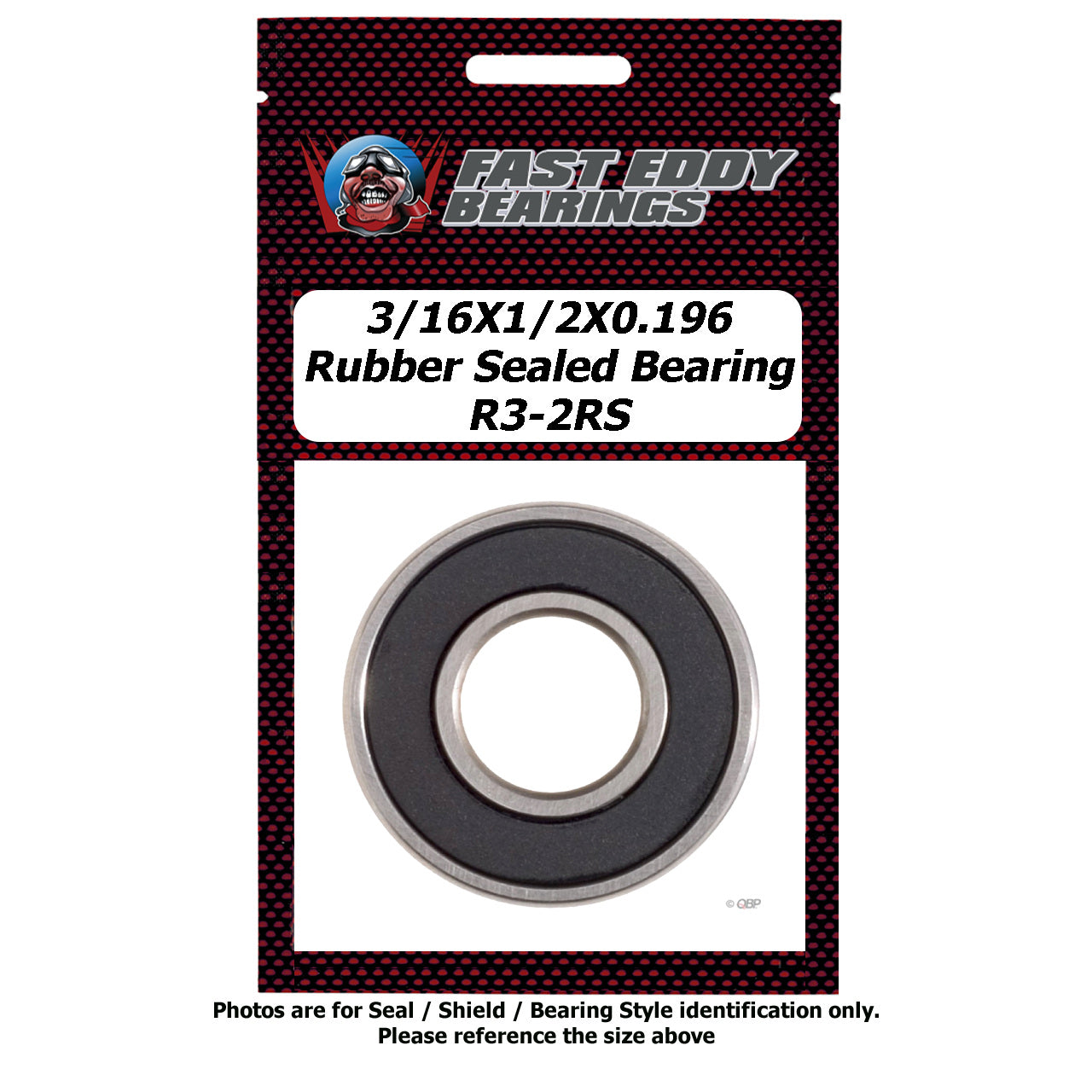 3/16x1/2x0.196 Rubber Sealed Bearing R3-2RS