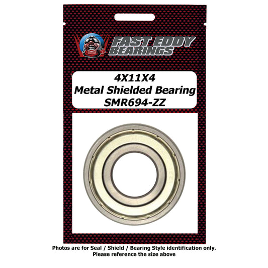 4X11X4 Metal Shielded Bearing SMR694-ZZ