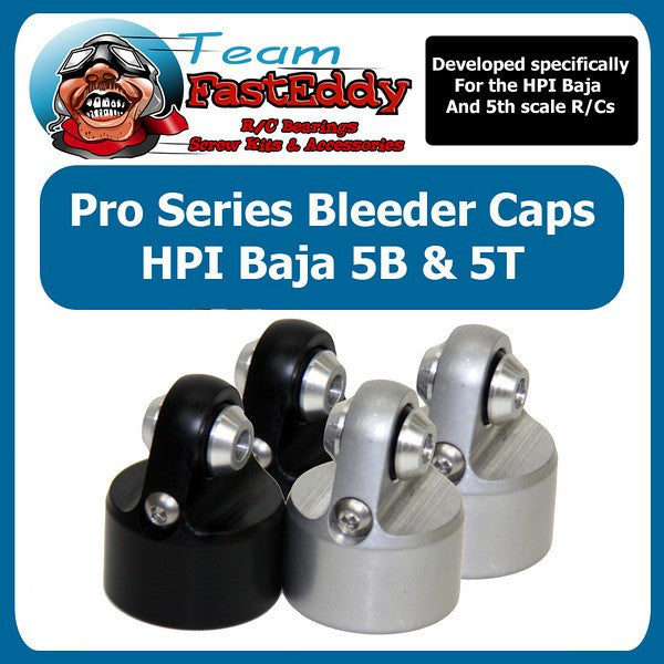 2 Shock Bleeder Caps HPI Baja Silver Only