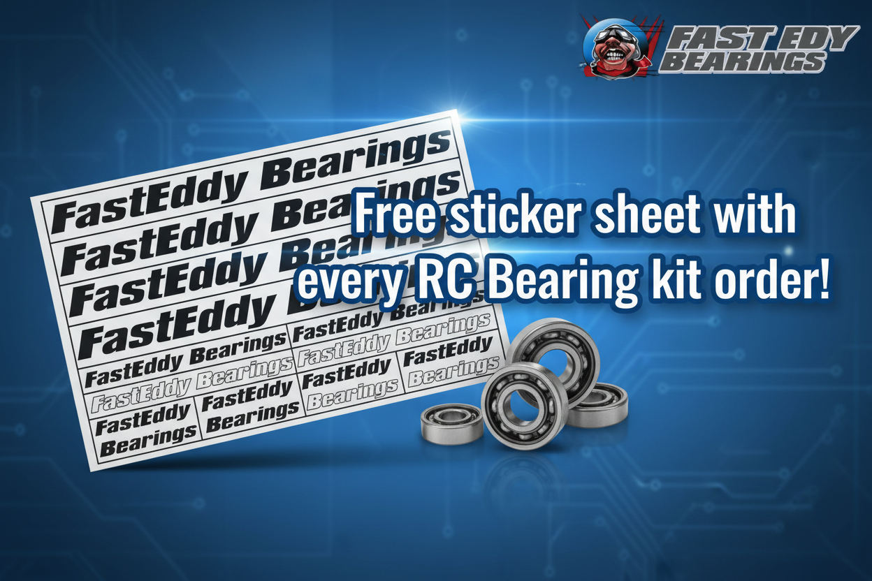 Hero banner with blue background, logo, and free sticker sheet offer