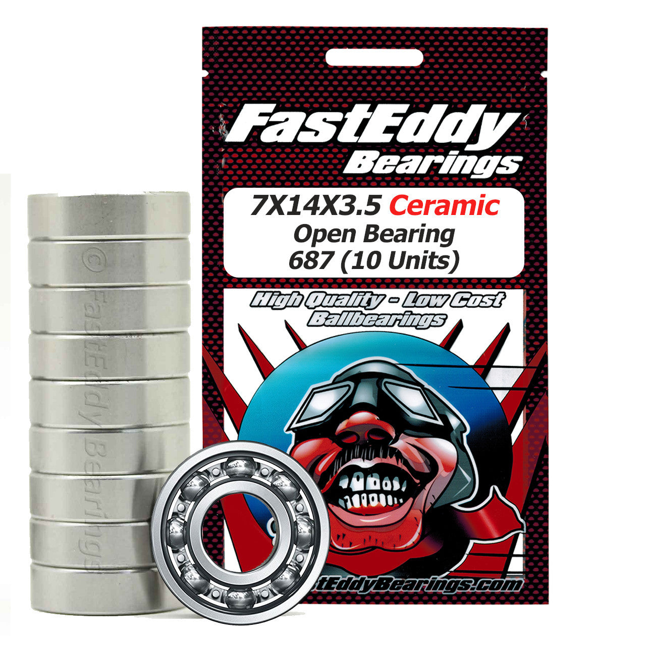 7X14X3.5 Ceramic Open Bearing 687 (10 Units)