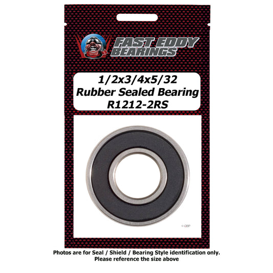 1/2x3/4x5/32 Rubber Sealed Bearing R1212-2RS